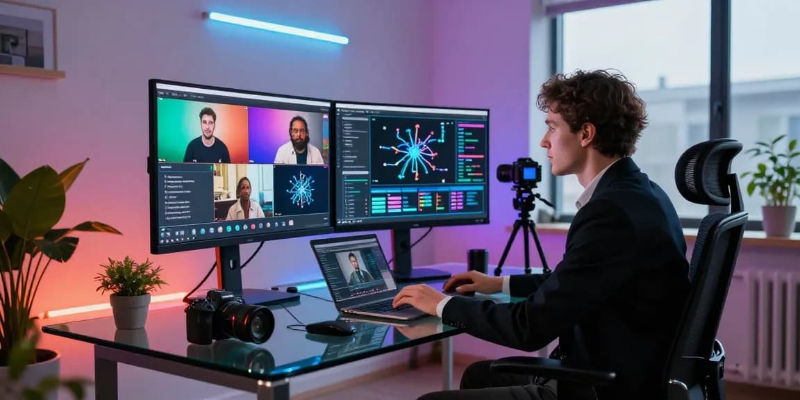 Transform video content efficiently with prompt ai technology in a modern workspace.