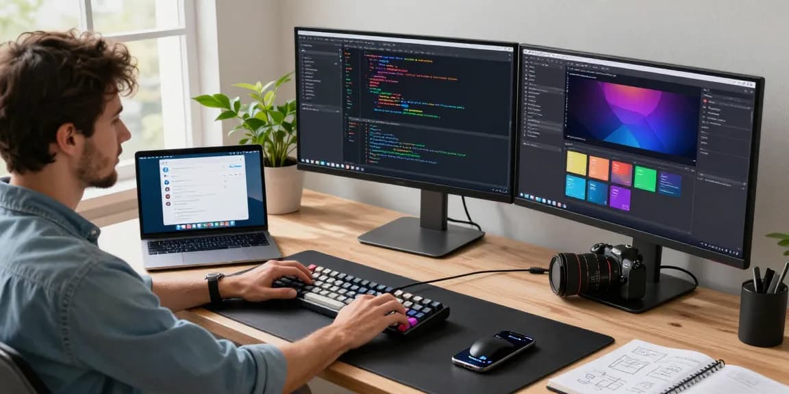 Dynamic software development workspace showing telegraimin.com messaging features and coding environment.