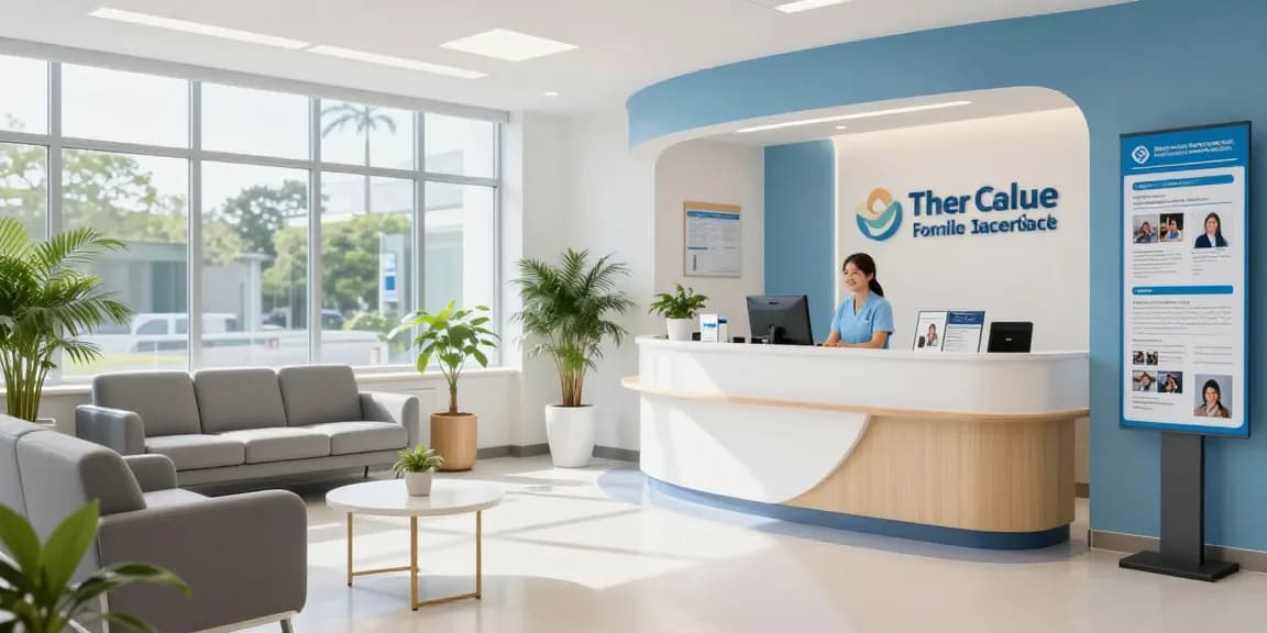 David Hoffmeister reviews in a healthcare context showcasing patient care in a modern medical clinic.