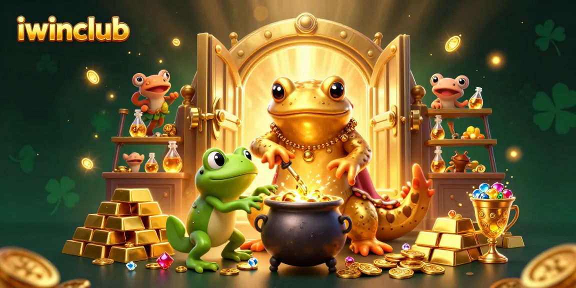 Win big at iwinclub with exciting games and treasure-filled adventures in an enchanting scene.