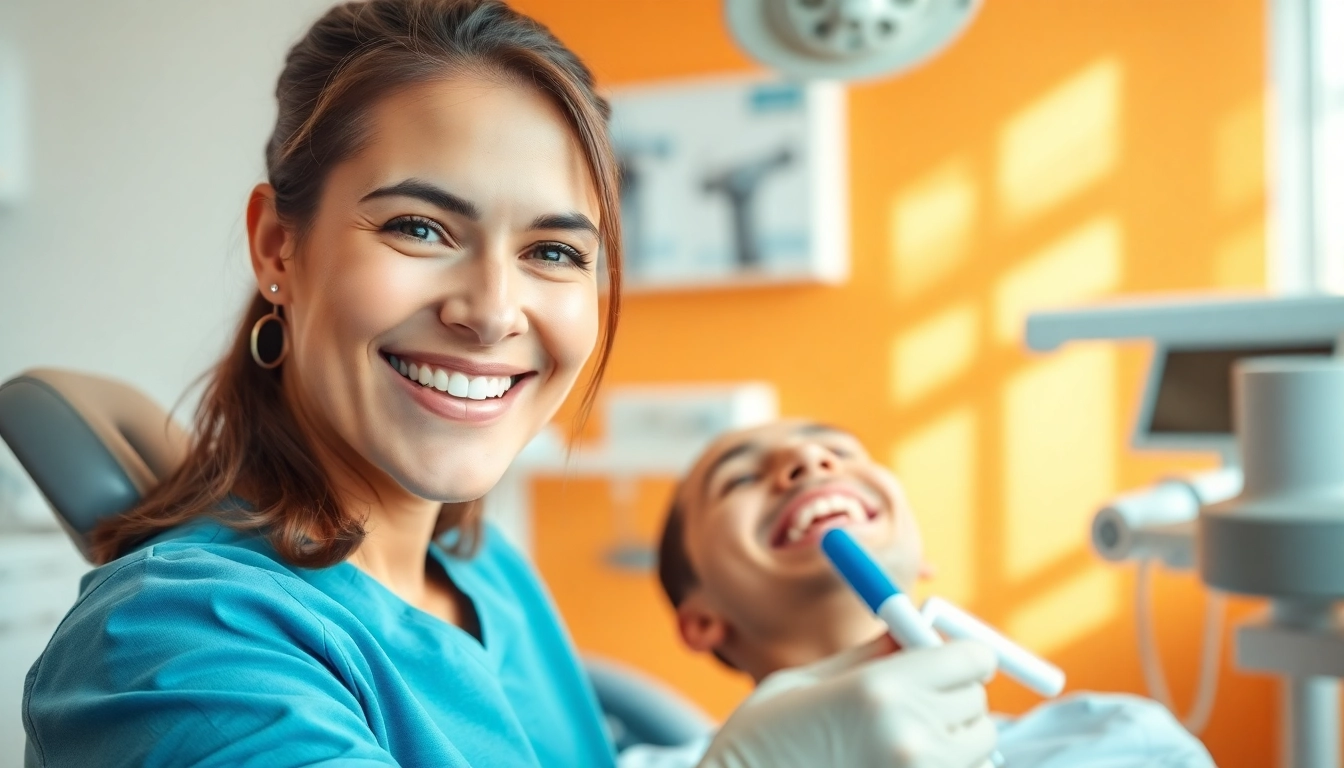 smiling patient experiencing newsmilelife with a caring dentist in a warm dental setting