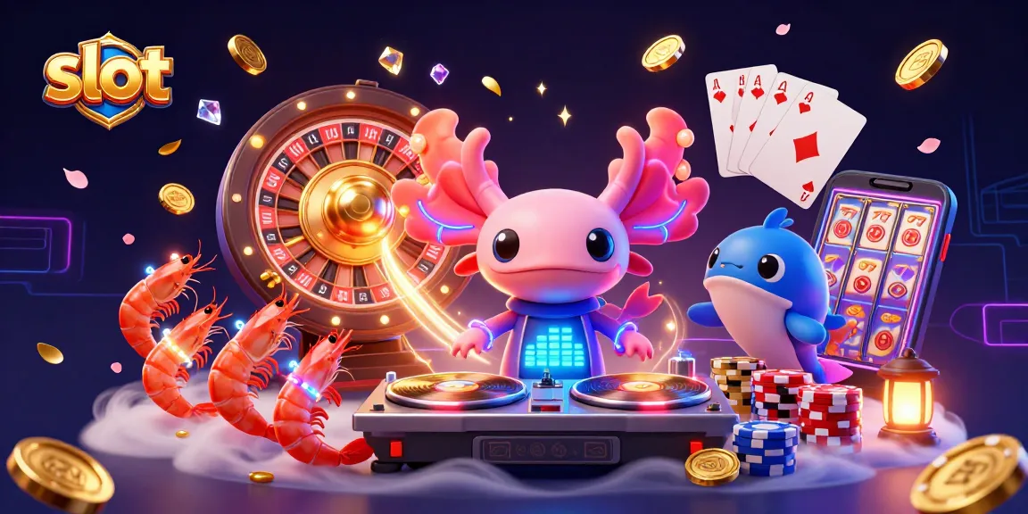 Spin slots and win with vibrant underwater characters in this lively casino scene.