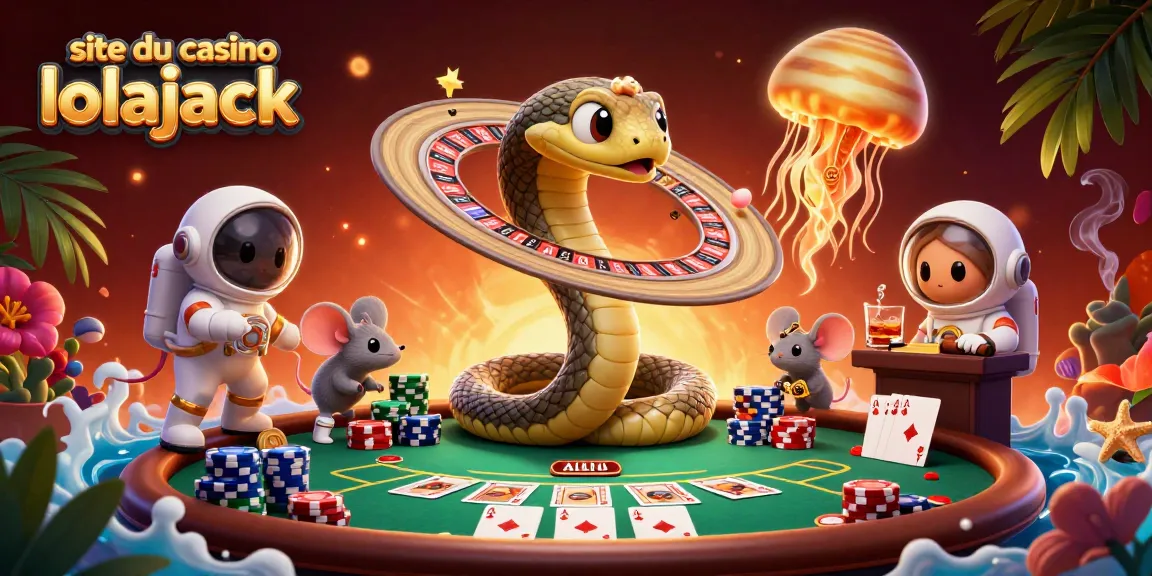Engage with the thrill at site du casino lolajack featuring a captivating 3D cosmic gaming scene.