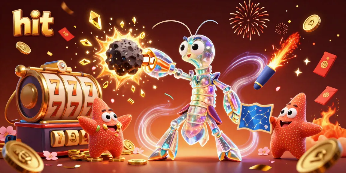 Hit vibrant golden slots and coins bursting as the samurai mantis shrimp conquers the gambling universe.