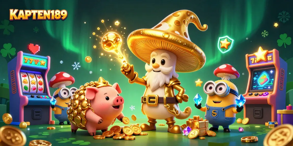 KAPTEN189 membawa pemain ke dalam dunia magis slot online dengan karakter lucu dan elemen kasino yang berkilau.