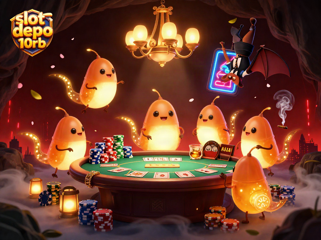 Experience thrilling gameplay at slot depo 10rb with glowworms illuminating a unique casino scene.