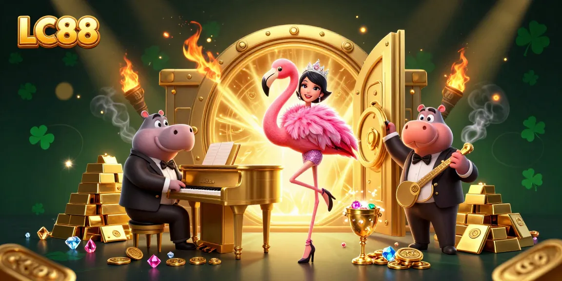 Experience the excitement of LC88 with vibrant casino elements and engaging characters in a dynamic scene.