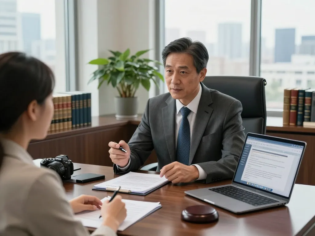 Expert USA lawyers consulting with a client in a modern office setting.