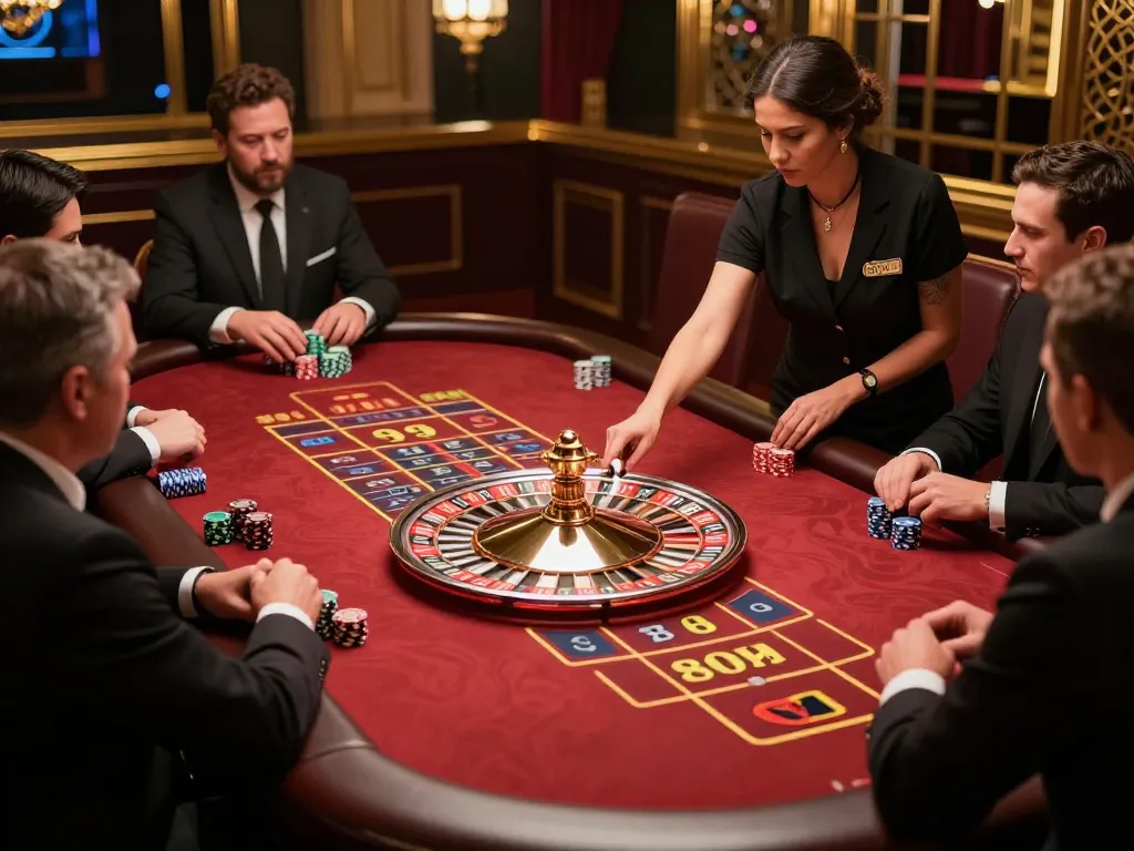 Experience thrilling roulette action at KIM99 casino showcasing players and dynamic gaming atmosphere.
