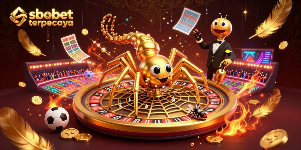 Experience sbobet terpercaya with a lively sports betting scene featuring dynamic characters and vibrant elements.