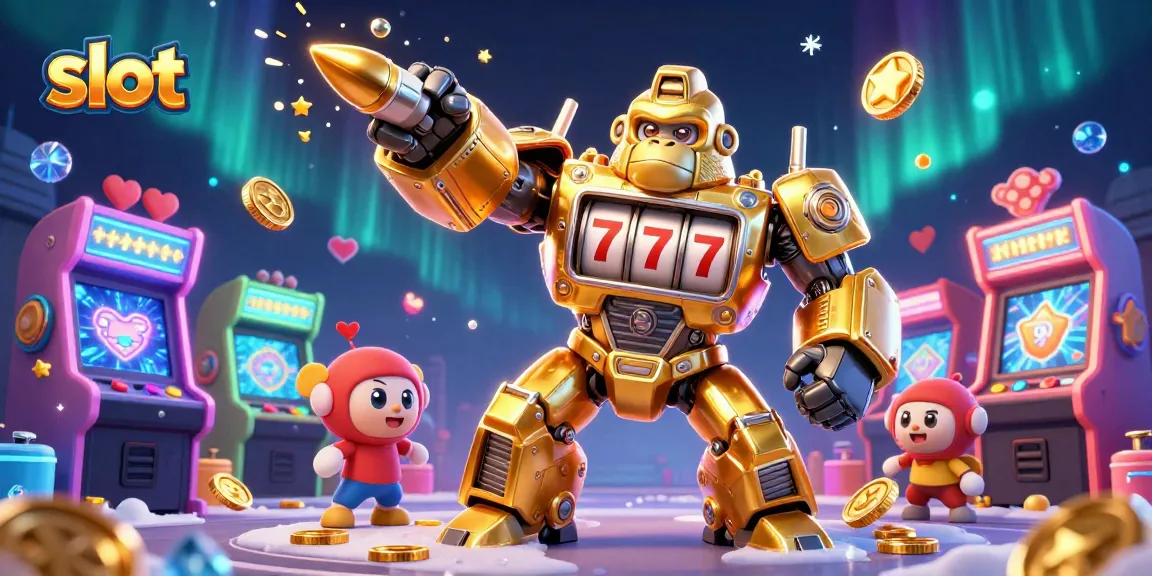 Spin the reels with an electrifying slot game featuring a golden mech and coins.