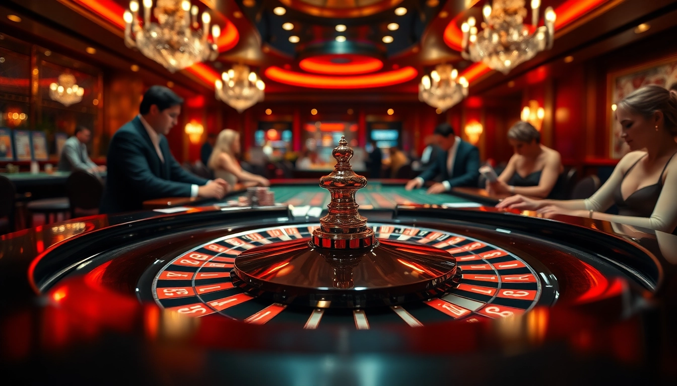 Menggandeng pengalaman bbni4d, suasana kasino yang glamor dengan meja roulette berkilau.