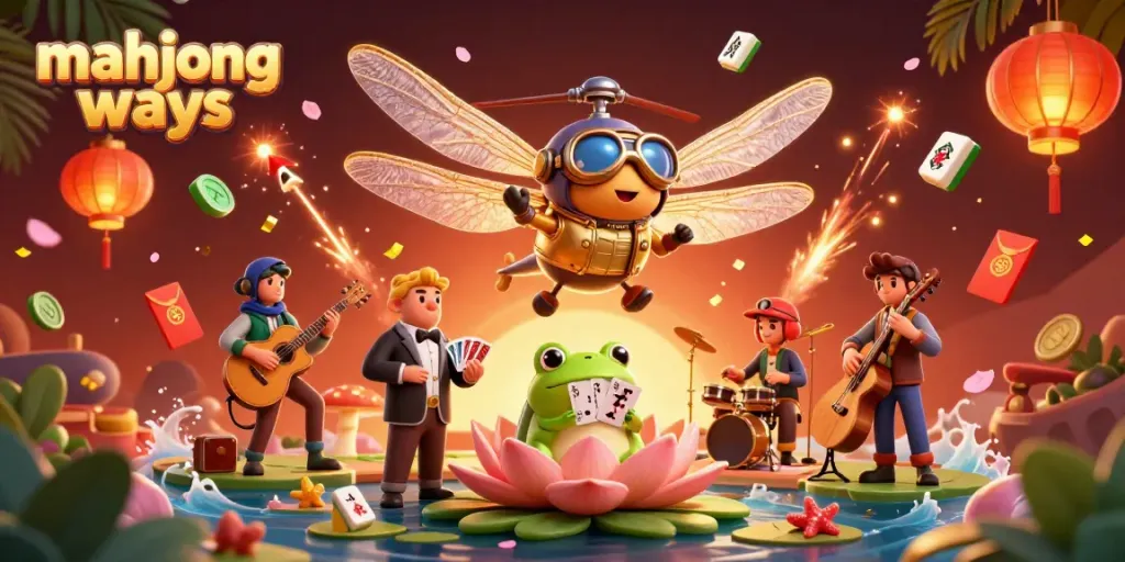 Experience the thrill of mahjong ways in a vibrant casino scene with animated characters and symbols.