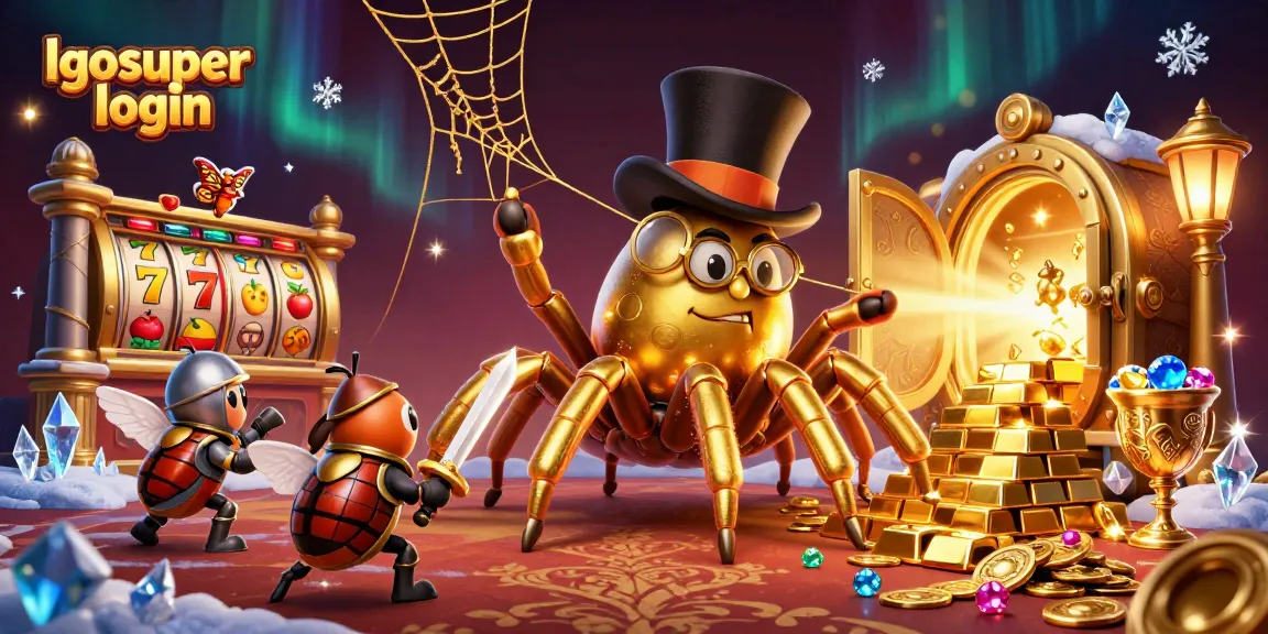 Experience the excitement of lgosuper login with a vibrant 3D casino scene of colorful slot machines and engaging characters.