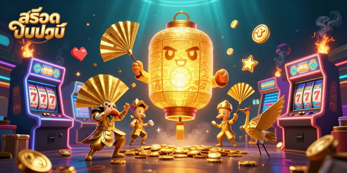 Spin and win beautifully with สล็อตออนไลน์ in this vibrant casino scene featuring colorful arcade machines.