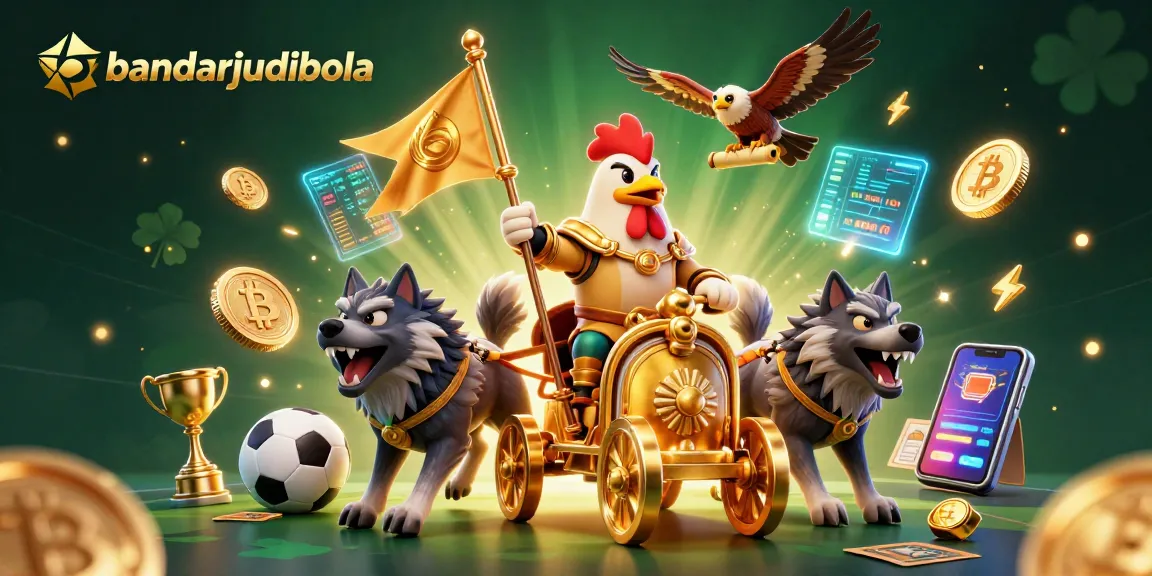 Engage in thrilling sports betting at bandarjudibola with energetic 3D casino illustration.