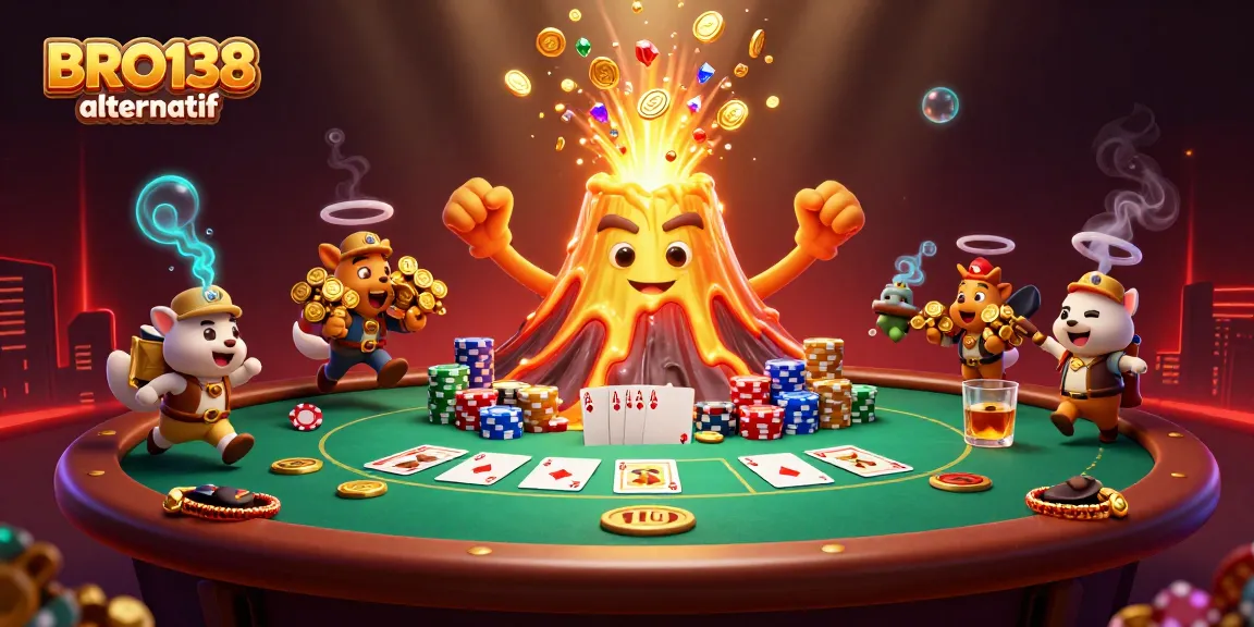 Experience thrilling wins with BRO138 alternatif in a dynamic casino scene featuring vibrant poker chips.