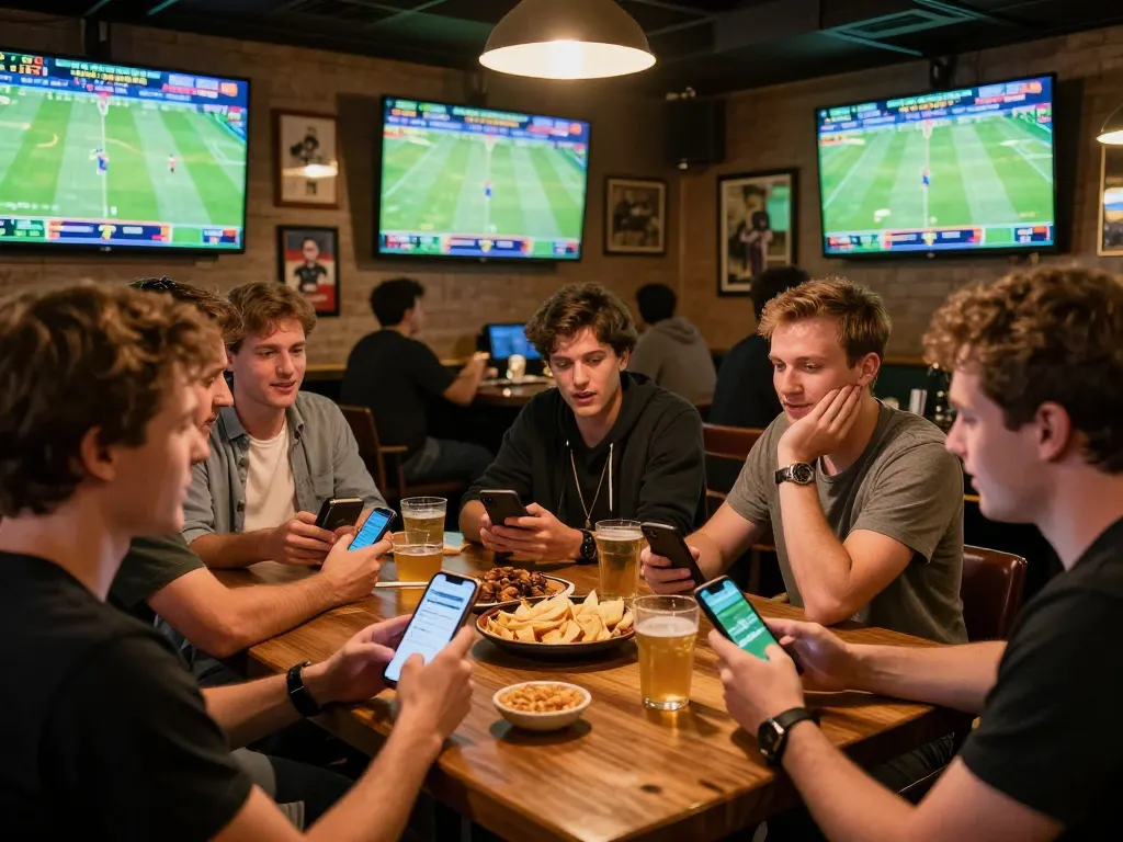 33win users engaging in live sports betting at a social gathering, capturing the excitement.