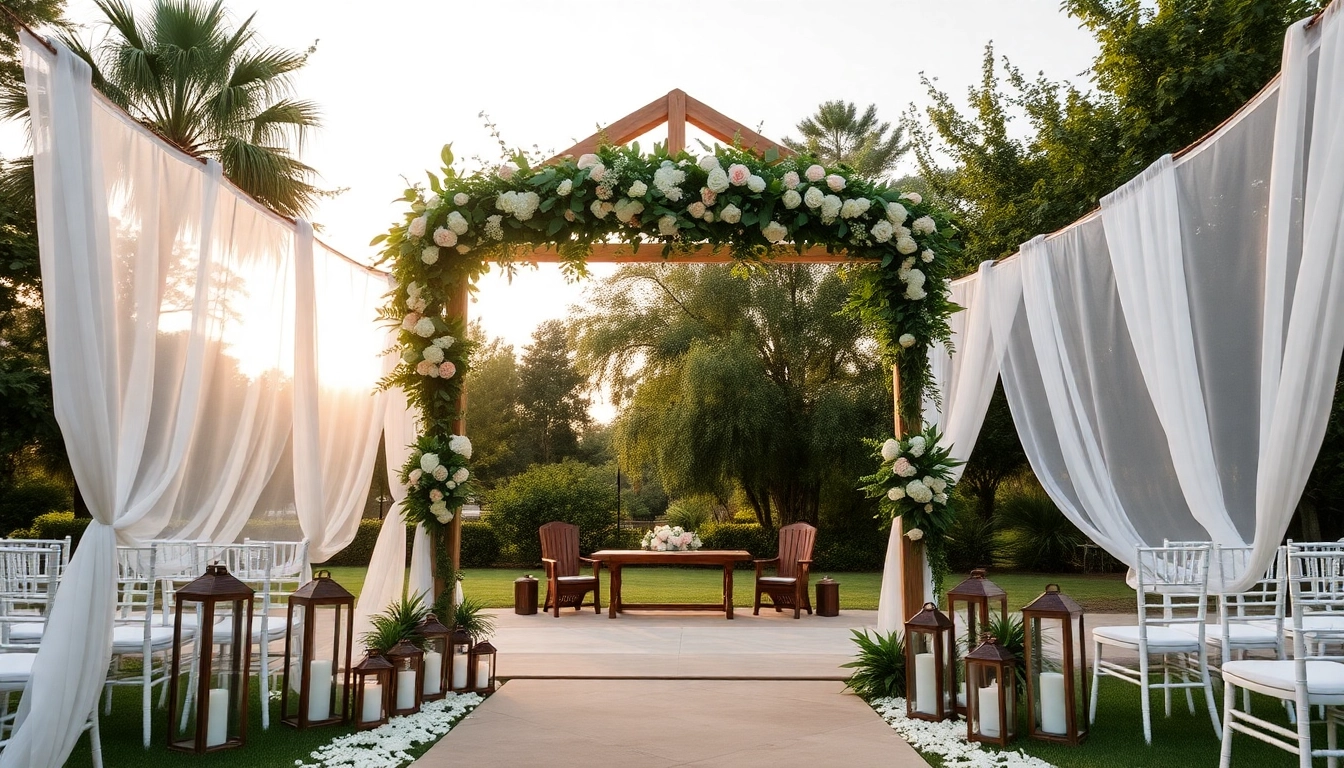 Explore the serene ambiance of the Best Wedding Venue Jacksonville with a stunning floral wedding setup.