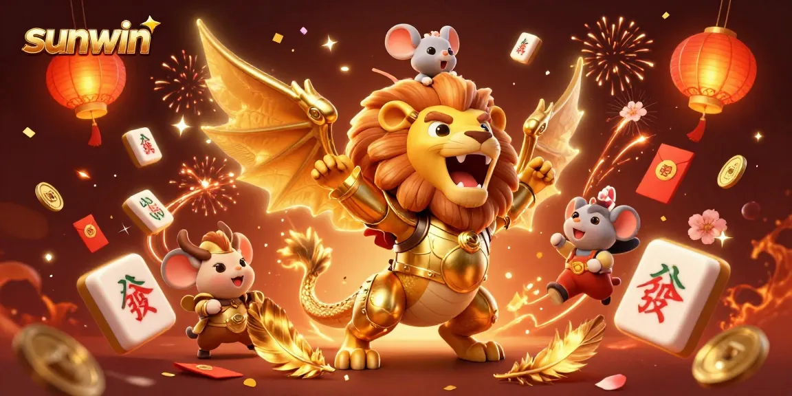 Experience thrilling wins at sunwin with dynamic 3D casino characters amidst a vibrant celebration.