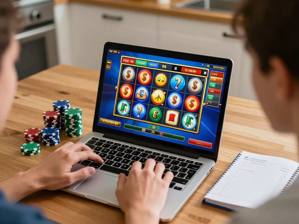 Engaging gameplay at online casinos in Canada, showcasing excitement with vibrant graphics and chips.