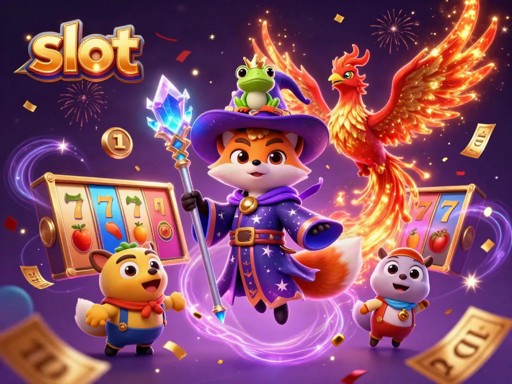 Experience thrilling slot adventures with a mystical wizard fox, phoenix, and lively game elements.