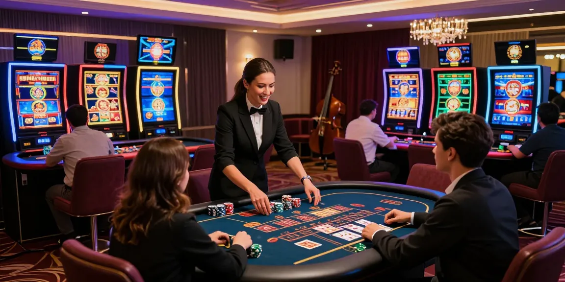 Scène dynamique de jeu de casino en ligne avec un croupier engageant, mettant en avant l'expérience de casino en ligne France légal.