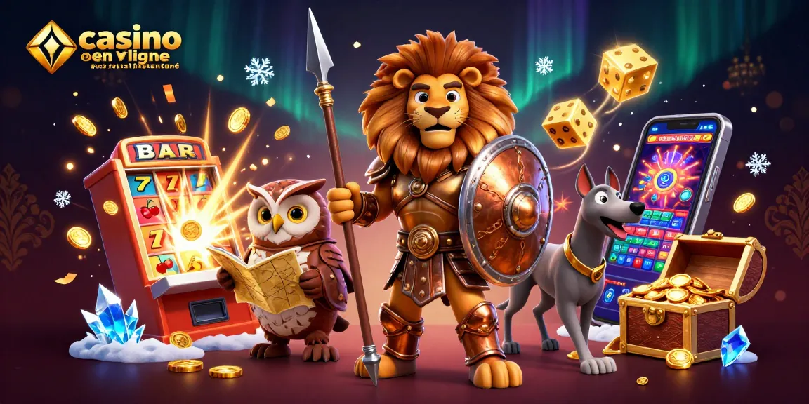 Découvrez le casino en ligne avec retrait instantané, avec un lion en armure et des machines à sous éclatantes.