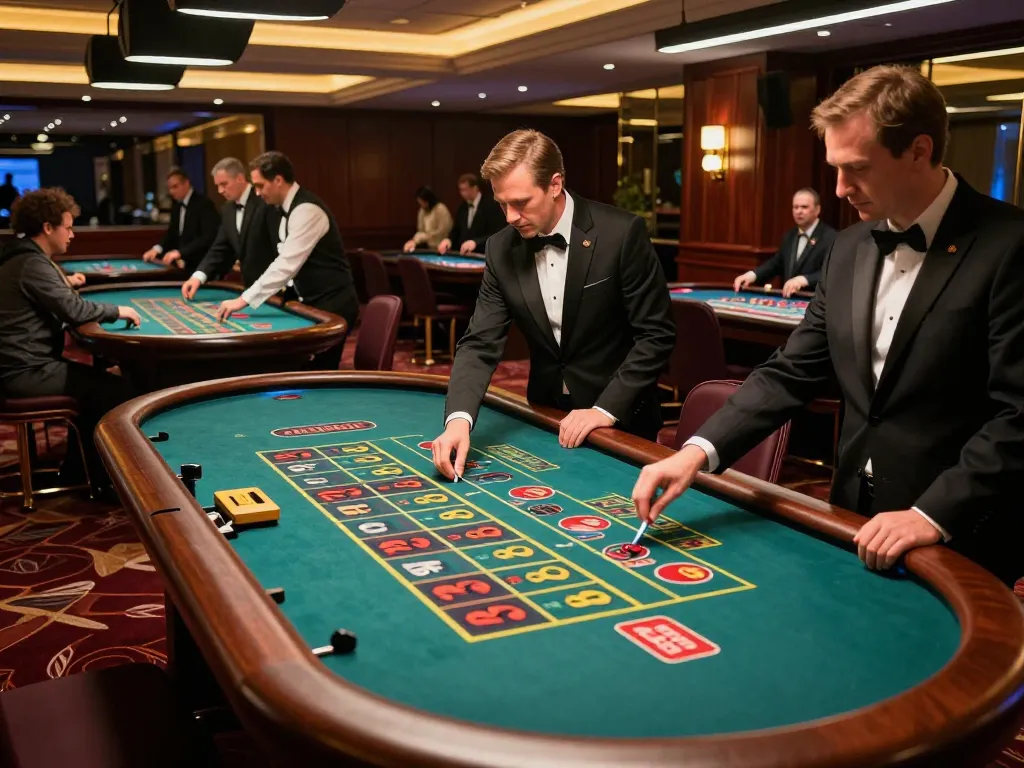 Players engaging in thrilling roulette gameplay at 789win casino, with a luxurious ambiance.
