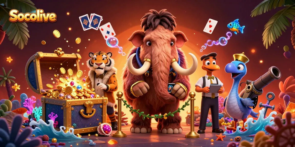 Socolive enhances gambling experiences with vibrant, detailed characters and casino-themed elements.
