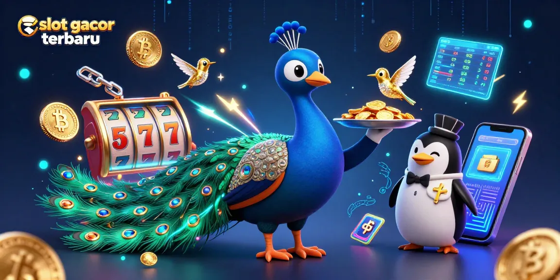 Experience the excitement of slot gacor terbaru in this vibrant 3D scene with animated casino elements.