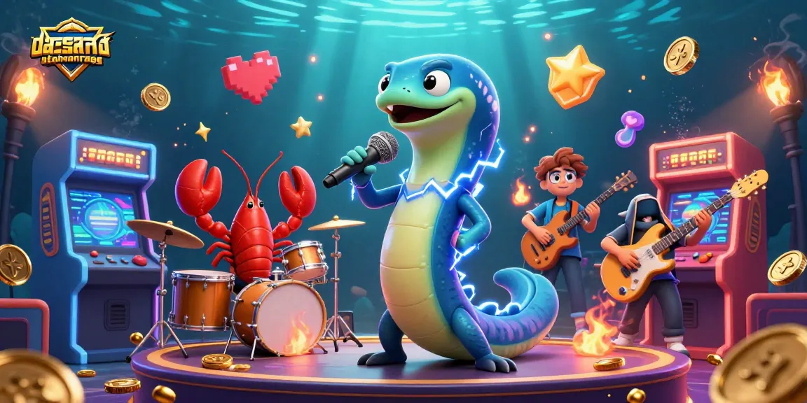 Join dacsandatphanrang's vibrant underwater casino scene where an electric eel DJ entertains amidst glowing game elements.