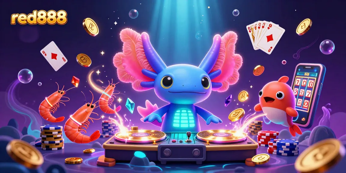 Experience winning thrills with red888's vibrant 3D casino scene featuring playful underwater characters and dynamic elements.