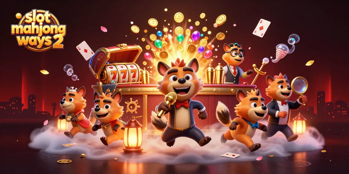 Experience the excitement of slot mahjong ways 2 with hyenas in a vibrant casino scene.
