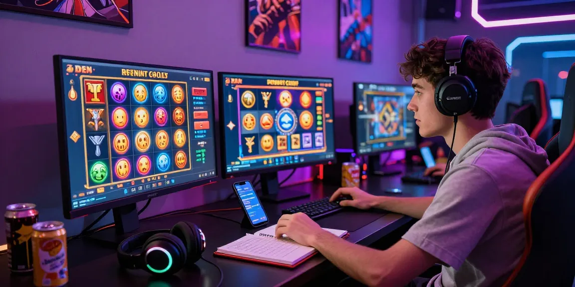 Engaging playbook88 link gaming scene with a focused player enjoying high-RTP online slots.