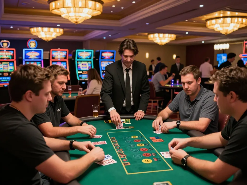 Engaged players at situs gacor blackjack tables enjoying strategic gameplay and social interactions.