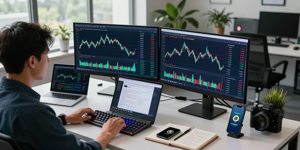 Dynamic trading desk showcasing the best cloud mining platform 2026 with cryptocurrency analytics and professional tools.