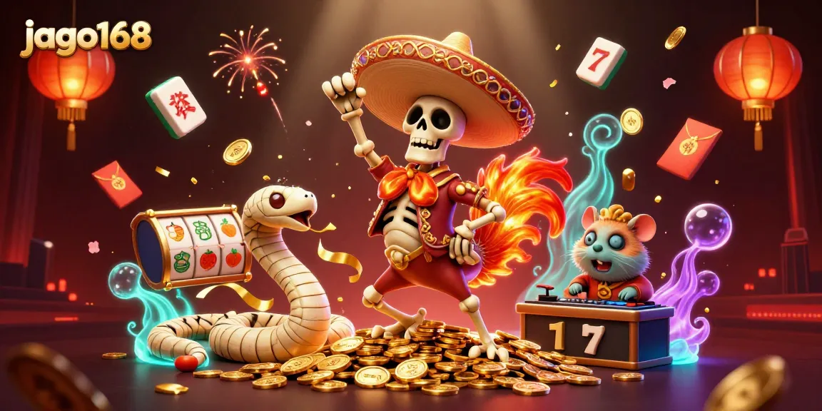 Engage with jago168's thrilling online slots promotions featuring captivating 3D characters and vibrant casino elements.