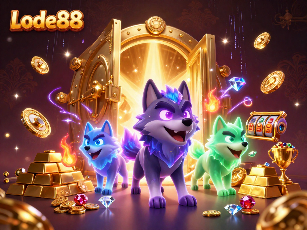Engage with thrilling Lode88 casino action featuring winning wolf characters and sparkling treasures.